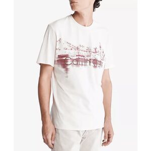 Calvin Klein Men's Short-Sleeve NYC Skyline Graphic T-Shirt - Ivory S
